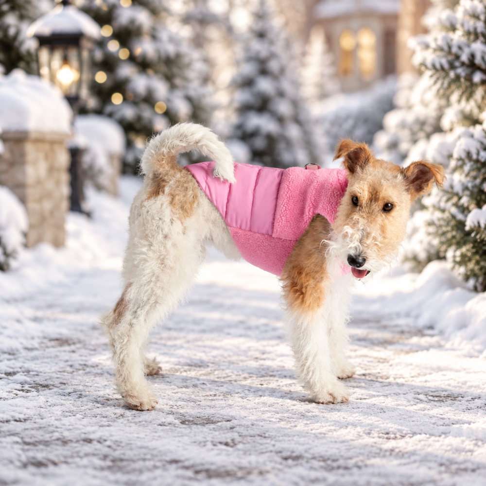 Gooby Sherpa Puffer Vest in Pink