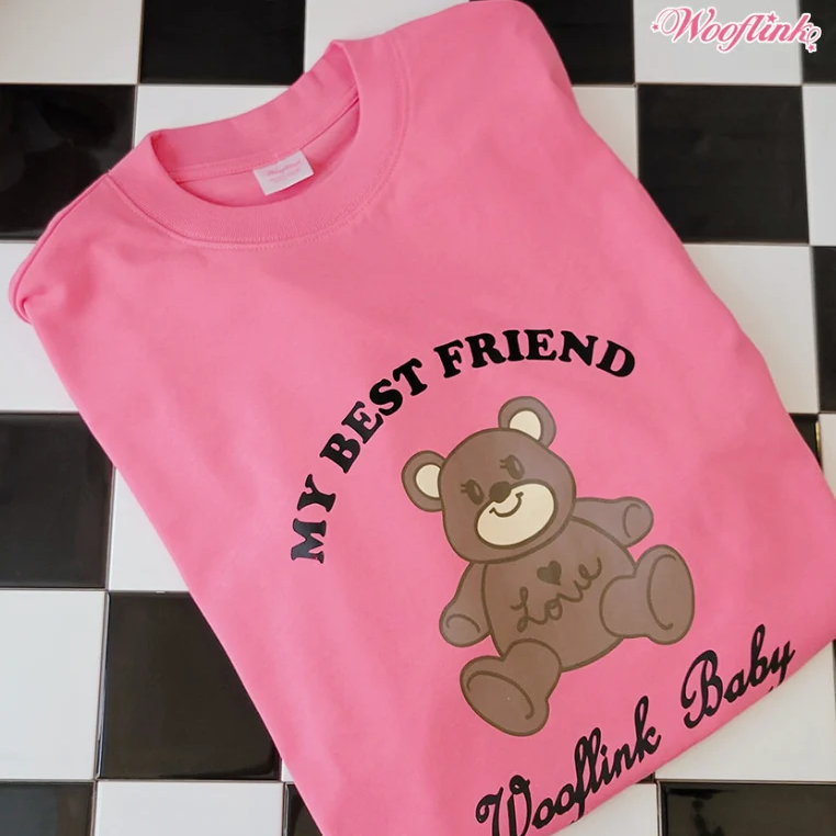 Wooflink My Best Friend T-Shirt for Mom Pink