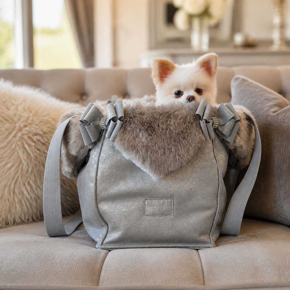 Platinum Silver Fox Faux Fur carrier