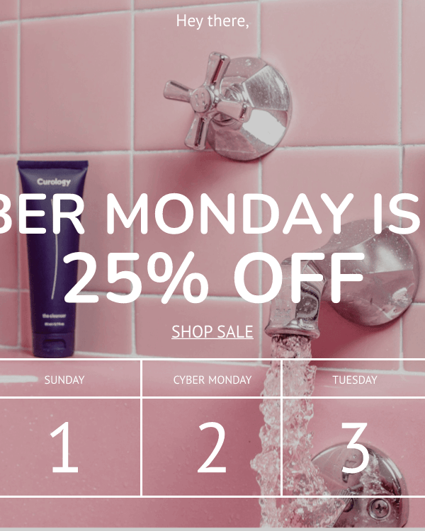new arrivals cyber monday email example
